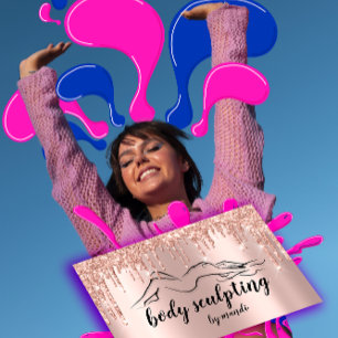 Body Sclupting Beauty Logo Glitzer Tropfen Visitenkarte