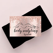 Body Sclupting Beauty Logo Glitzer Tropfen Visitenkarte