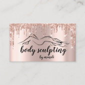 Body Sclupting Beauty Logo Glitzer Tropfen Visitenkarte (Vorderseite)