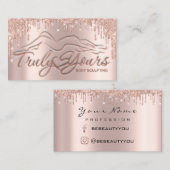 Body Sclupting Logo Social Media Rose Blush Visitenkarte (Vorne/Hinten)