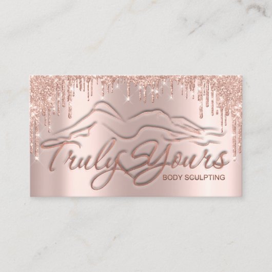 Body Sclupting Logo Social Media Rose Blush Visitenkarte (Vorderseite)