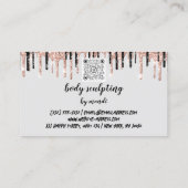 Body Sclupting Massage Logo Black Bikini QR Code Visitenkarte (Rückseite)