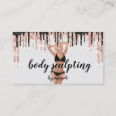 Body Sclupting Massage Logo Black Bikini QR Code Visitenkarte (Vorderseite)