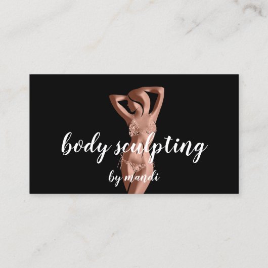 Body Sclupting Massage Logo Rose Gold Bikini QR Visitenkarte (Vorderseite)