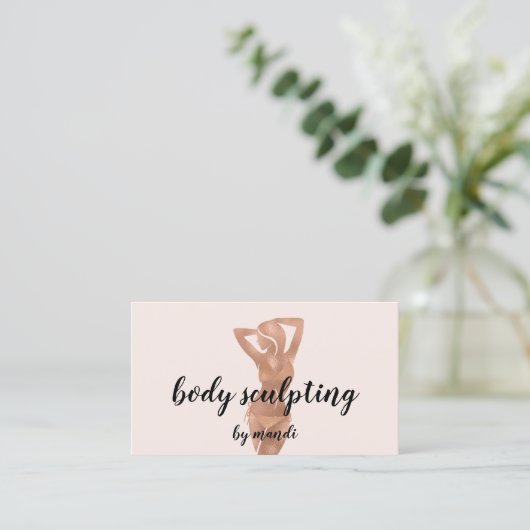 Body Sclupting Massage Logo Rose Gold Bikini QR Visitenkarte (Stehend Vorderseite)