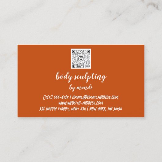 Body Sclupting Massage Logo Rote Rose Bikini QR Visitenkarte (Rückseite)