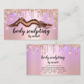 Body Sculpting Beauty Logo Glitzer Tropfen Skinny Visitenkarte (Vorne/Hinten)