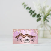 Body Sculpting Beauty Logo Glitzer Tropfen Skinny Visitenkarte (Stehend Vorderseite)