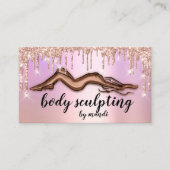 Body Sculpting Beauty Logo Glitzer Tropfen Skinny Visitenkarte (Vorderseite)