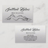 Body Sculpting Beauty Logo MassagE Gray Ombre Visitenkarte (Vorne/Hinten)