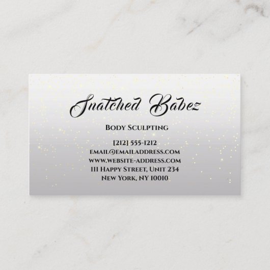 Body Sculpting Beauty Logo MassagE Gray Ombre Visitenkarte (Rückseite)