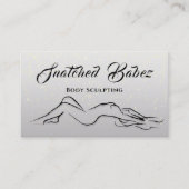 Body Sculpting Beauty Logo MassagE Gray Ombre Visitenkarte (Vorderseite)