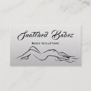 Body Sculpting Beauty Logo MassagE Gray Ombre Visitenkarte