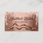 Body Sculpting Beauty Logo Massage QE CODE Rose B Visitenkarte (Vorderseite)