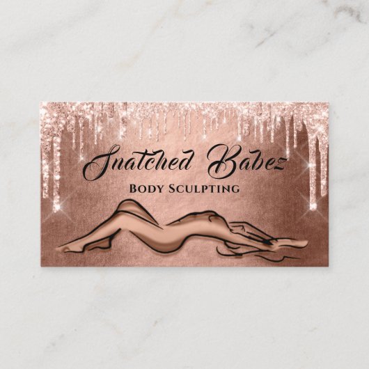 Body Sculpting Beauty Logo Massage QE CODE Rose B Visitenkarte (Vorderseite)