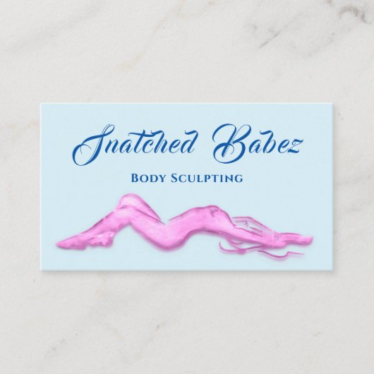 Body Sculpting Beauty Logo Massage QRCODE BluePink Visitenkarte (Vorderseite)