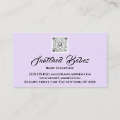 Body Sculpting Beauty Logo Massage QRCODE Lila Visitenkarte (Rückseite)