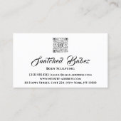 Body Sculpting Beauty Logo Massage QRCODE Rose Visitenkarte (Rückseite)