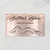 Body Sculpting Beauty Logo Massage Rose Confetti Visitenkarte (Vorderseite)