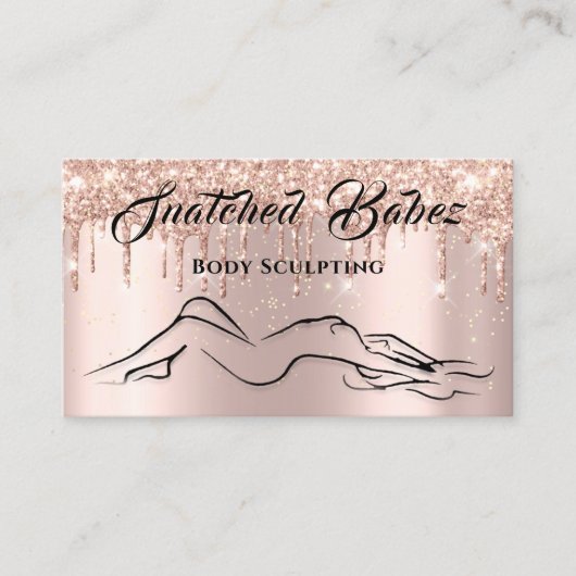 Body Sculpting Beauty Logo Massage Rose Confetti Visitenkarte (Vorderseite)