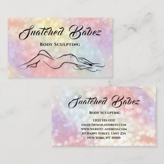 Body Sculpting Beauty Logo Massage Wellness-Center Visitenkarte (Vorne/Hinten)