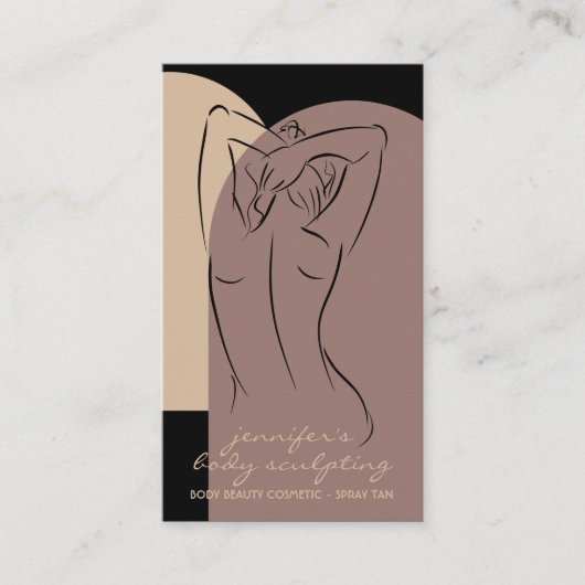 Body Sculpting Contouring Spray Tan Salon Logo Visitenkarte (Vorderseite)