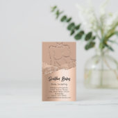Body Sculpting Logo Gold QR Rose Glitzer Wax WELLN Visitenkarte (Stehend Vorderseite)