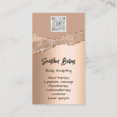 Body Sculpting Logo Gold QR Rose Glitzer Wax WELLN Visitenkarte (Rückseite)