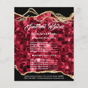 Body Sculpting Logo Rote Glam Gold Preisliste Flyer