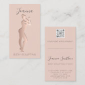 Body Shape Schönheit Sculpting QR Code Logo Blush Visitenkarte (Vorne/Hinten)