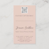 Body Shape Schönheit Sculpting QR Code Logo Blush Visitenkarte (Rückseite)
