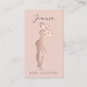 Body Shape Schönheit Sculpting QR Code Logo Blush Visitenkarte (Vorderseite)