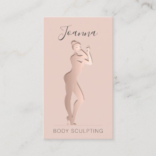 Body Shape Schönheit Sculpting QR Code Logo Blush Visitenkarte (Vorderseite)