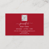 Body Shaping Sculpting Massage Gold Logo QR Red Visitenkarte (Rückseite)