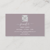 Body Shaping Sculpting Massage Gold Logo QRMarsala Visitenkarte (Rückseite)