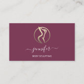 Body Shaping Sculpting Massage Gold Logo QRMarsala Visitenkarte (Vorderseite)