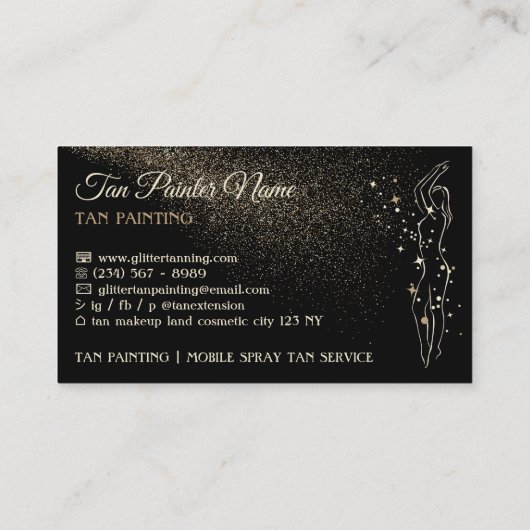 Body Tan Spray Visitenkarte (Rückseite)