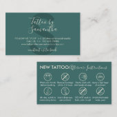 Body Tattoo Art Aftercare Instructions Visitenkarte (Vorne/Hinten)