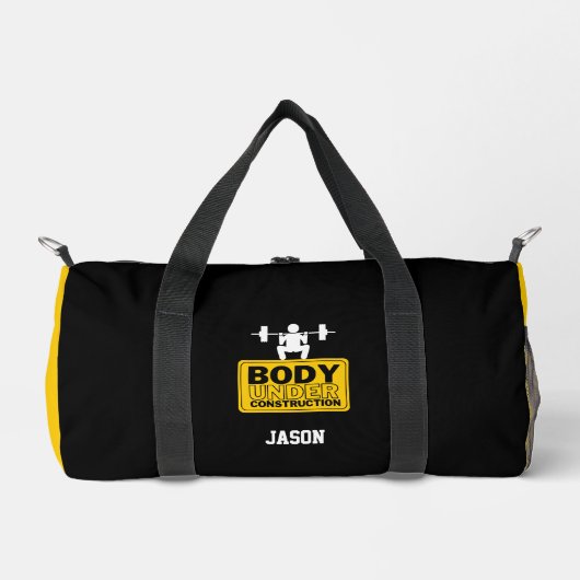 Body Under Construction Custom Name Duffle Bag (Vorderseite)