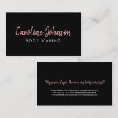 Body Waxing Wax Boutique Chalk Text einfach schwar Visitenkarte (Vorne/Hinten)