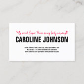 Body Waxing Wax Fett Schwarz Pink Lettern Visitenkarte (Rückseite)