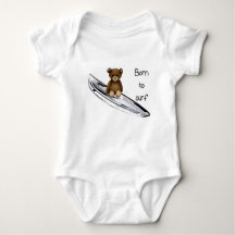 Body weißes Baby „Born to surf“ mit Teddy