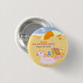 Bodyboard Girl Spaß Strand Geburtstagsparty Button (Vorne & Hinten)