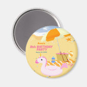 Bodyboard Girl Spaß Strand Geburtstagsparty Magnet (Vorderseite/Rückseite)