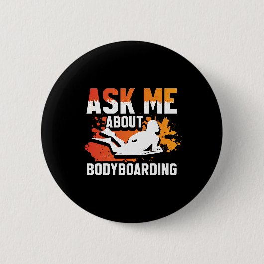 Bodyboarding-Fahrer und Surfen-Bodyboarder _3 Button (Vorderseite)