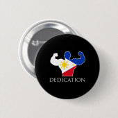 Bodybuilde der philippinischen Flagge Button (Vorne & Hinten)