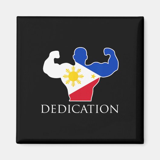 Bodybuilde der philippinischen Flagge Magnet (Vorne)