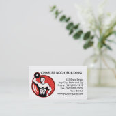 Bodybuilder anhebende Dumbbellgewichte Visitenkarte (Stehend Vorderseite)