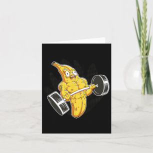 Bodybuilder Banana Lifting Weights Funny Bodybuild Karte