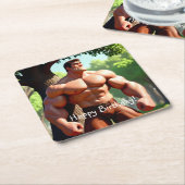 Bodybuilder Birthday Rechteckiger Pappuntersetzer (angewinkelt)